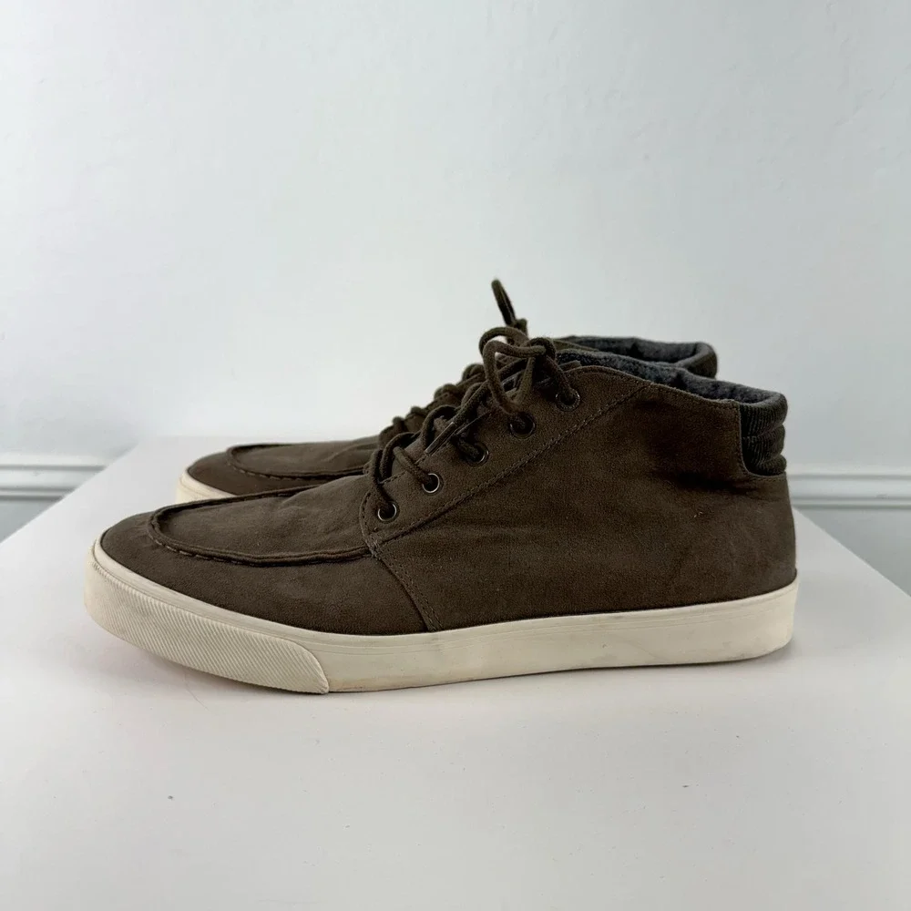Old Navy Mens Mid Top Moc Sneakers Shoes Dark‎ Gray Lace Up Size 10